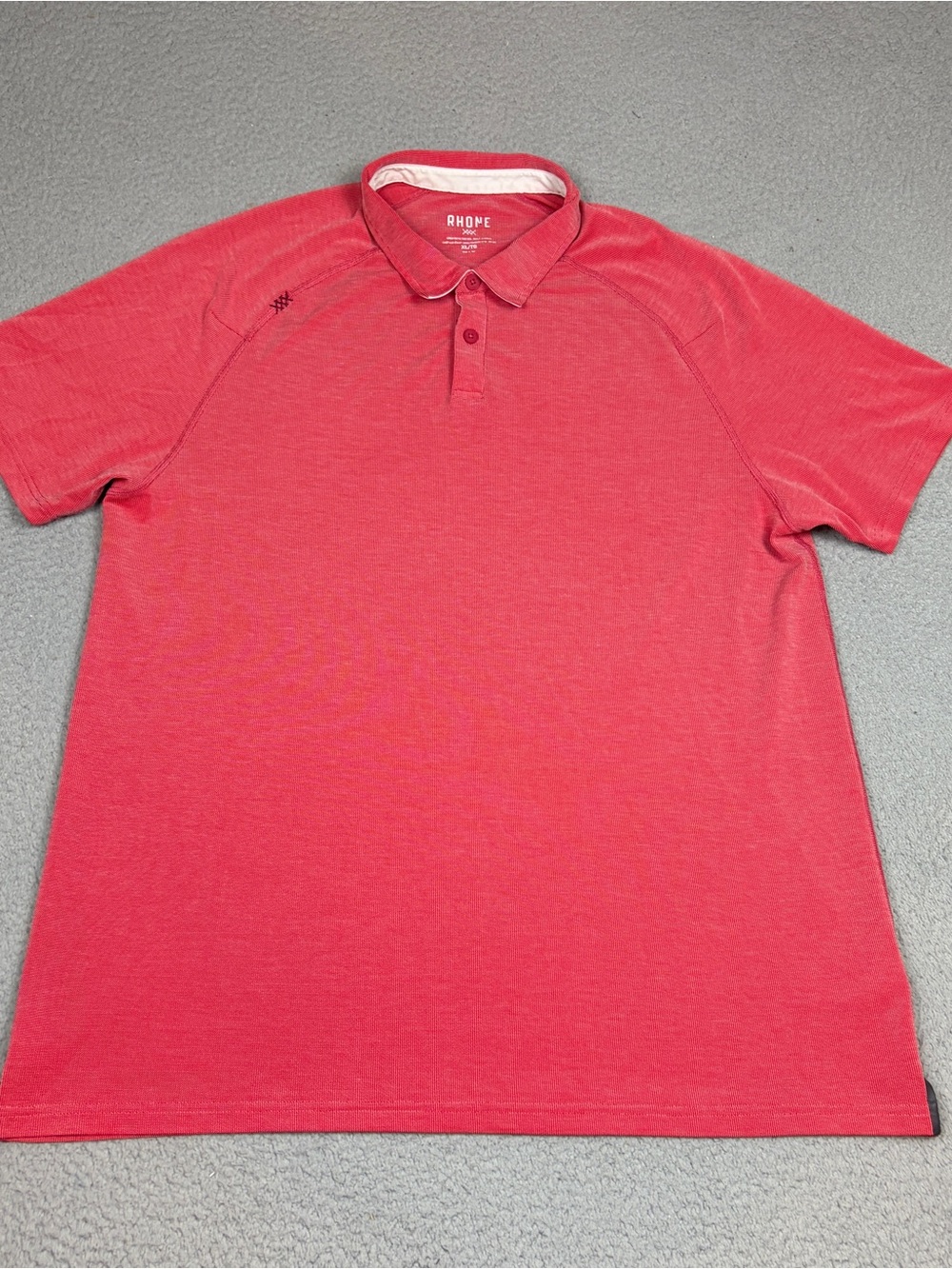 RHONE Polo Men’s XL Coral Red Short-Sleeve Stretch Performancd Golf Casual